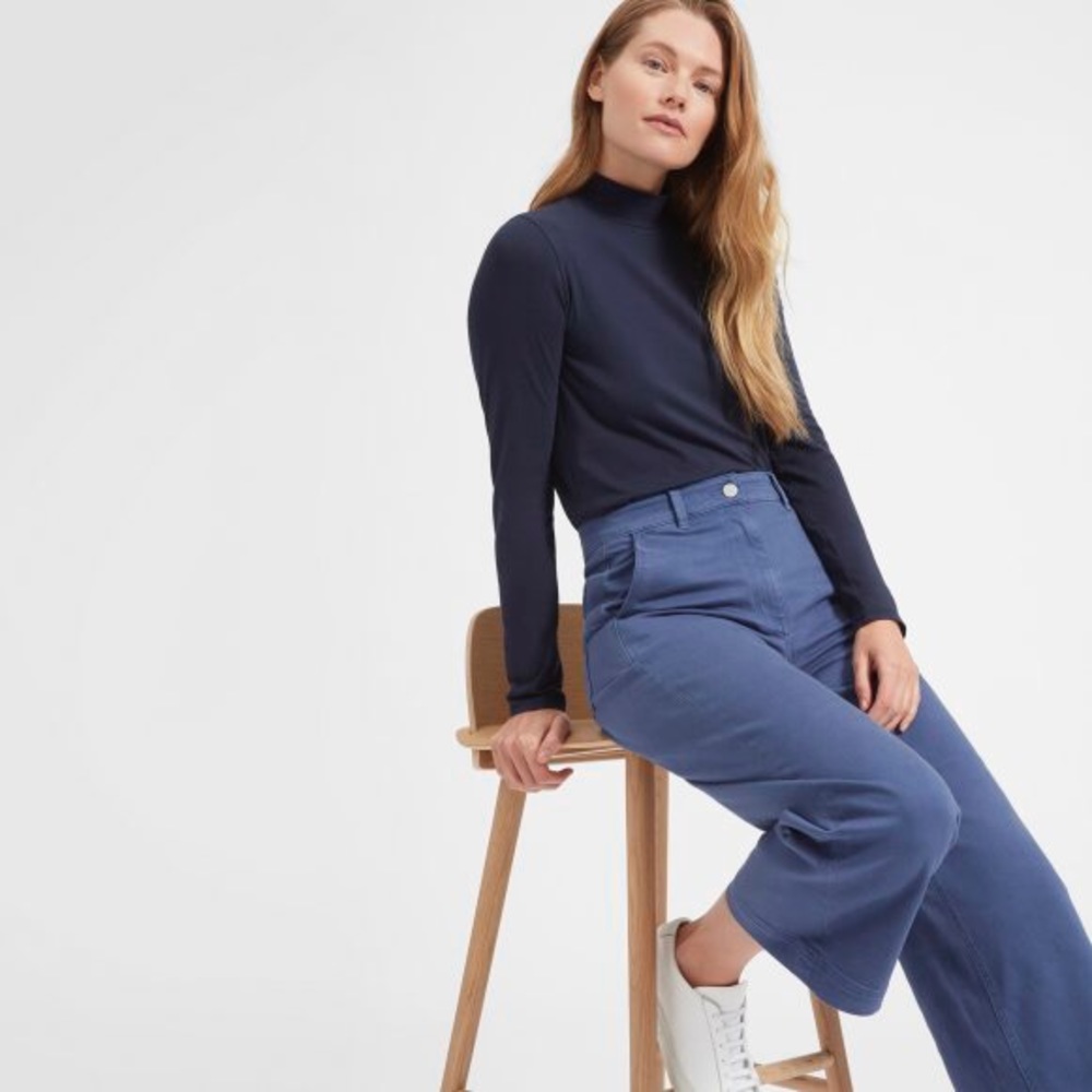 Everlane Wide Leg Crop Pant Blue